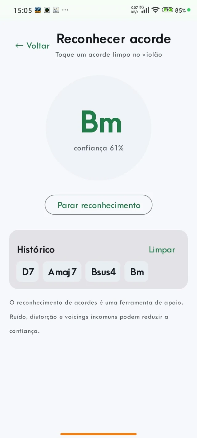 Reconhecimento de acordes
